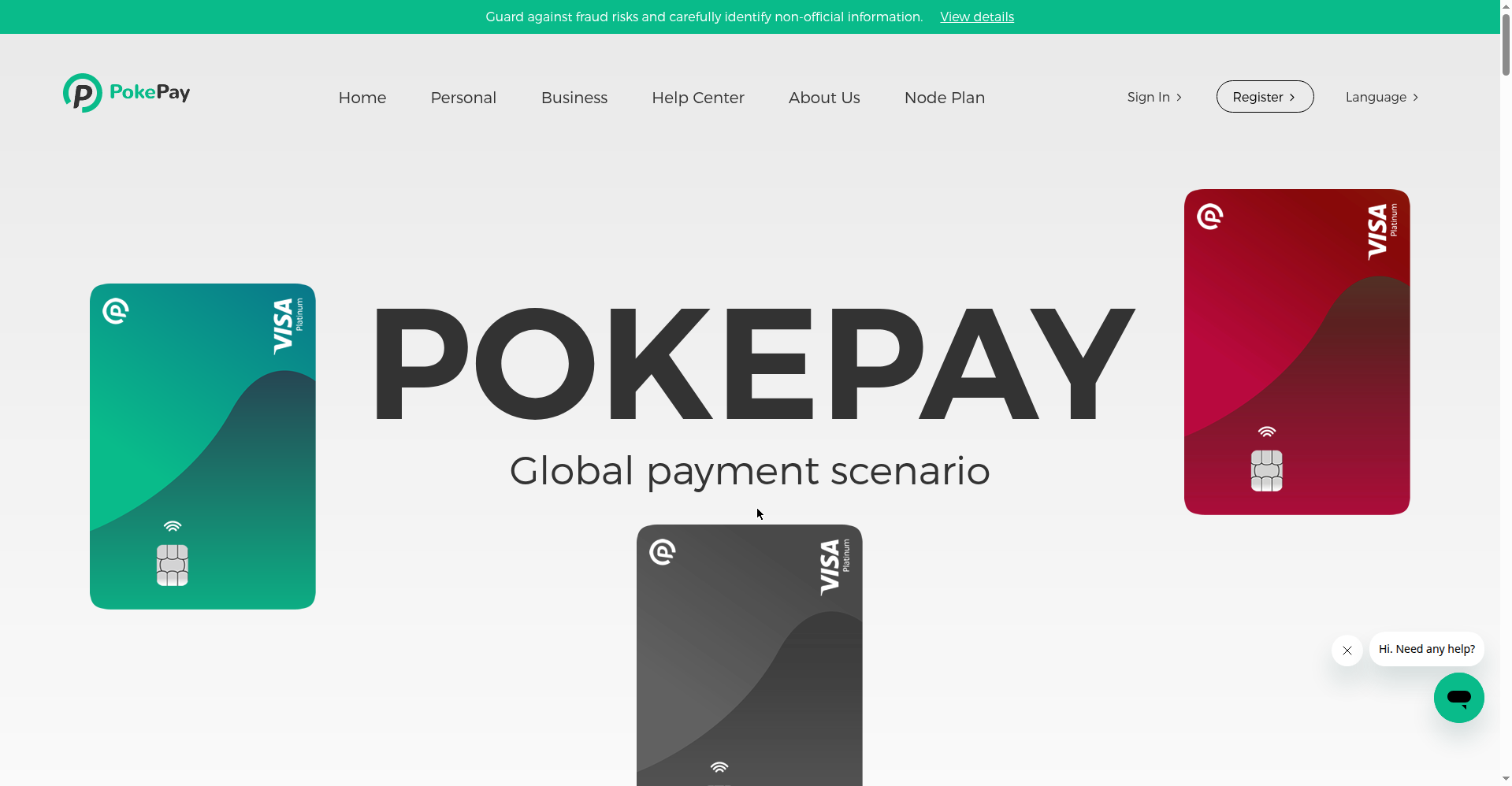 PokePay 官网首页(2026-10-09 实测截图)